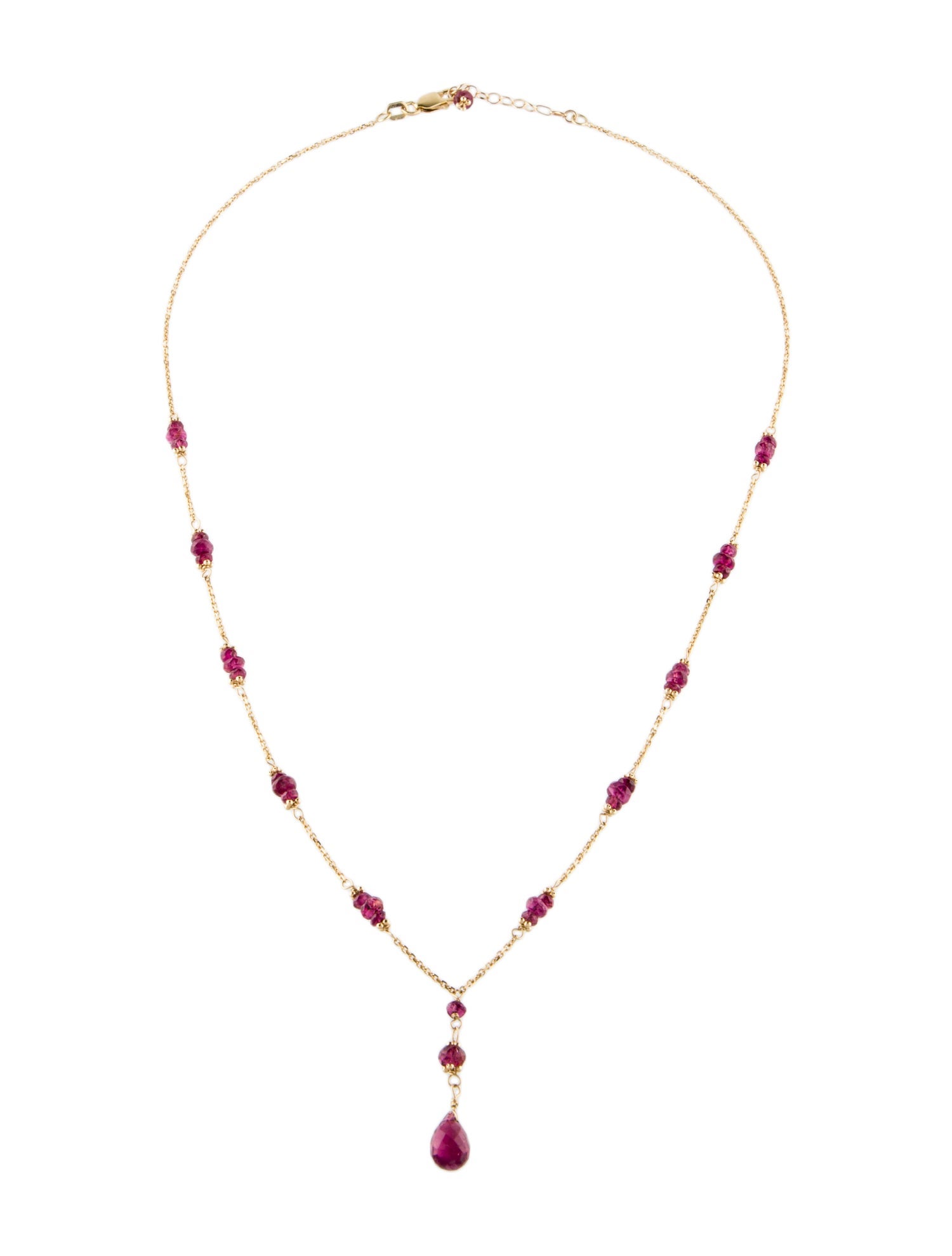 Necklace 14K Tourmaline Station Necklace