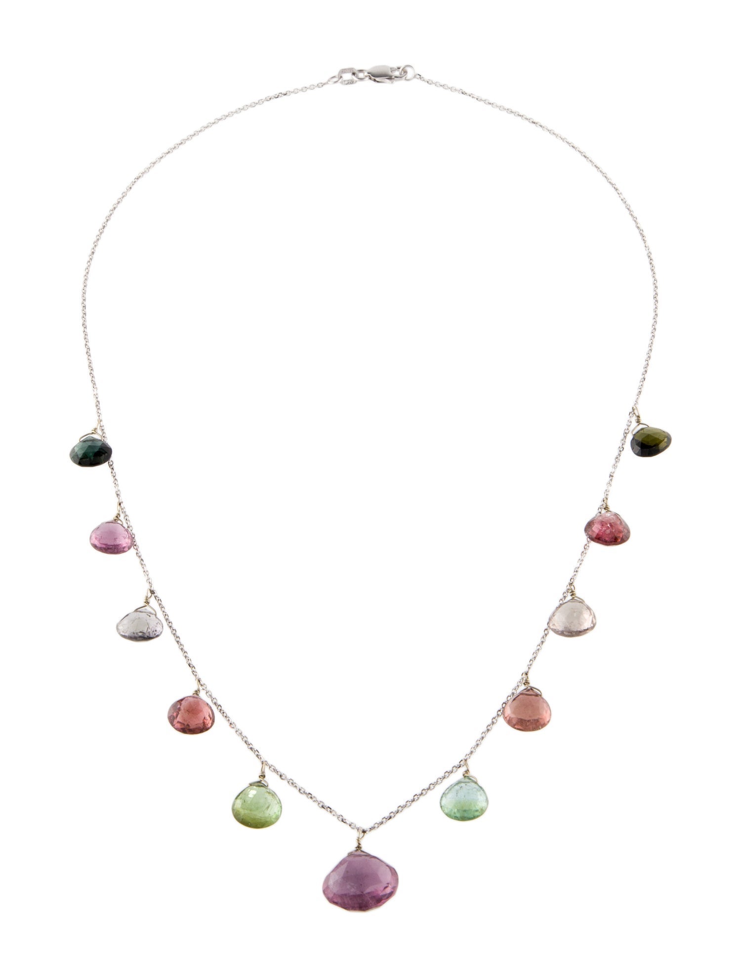 Necklace 18K Tourmaline Station Necklace