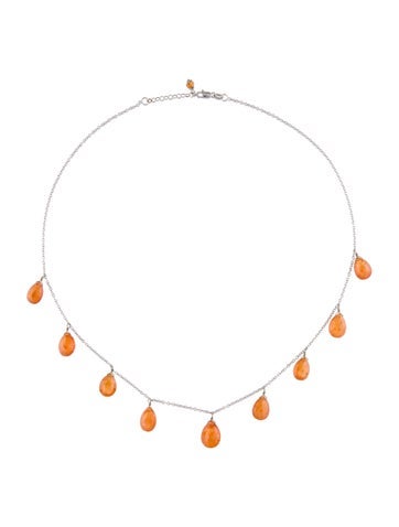 Necklace Collar 14K Garnet Station