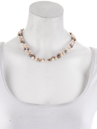 Necklace 14K Pearl Bead Double Strand Necklace