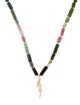 Necklace 14K Tourmaline Lightning Bolt Pendant Necklace