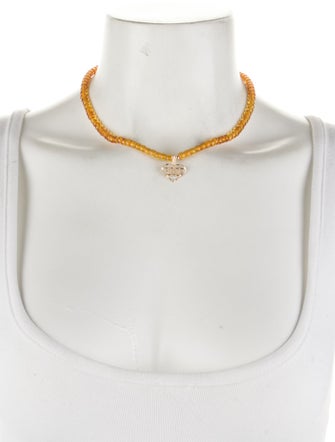 Necklace 14K Amber Bead 'Special' Heart Pendant Necklace