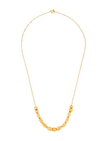24K Textured Bead Necklace