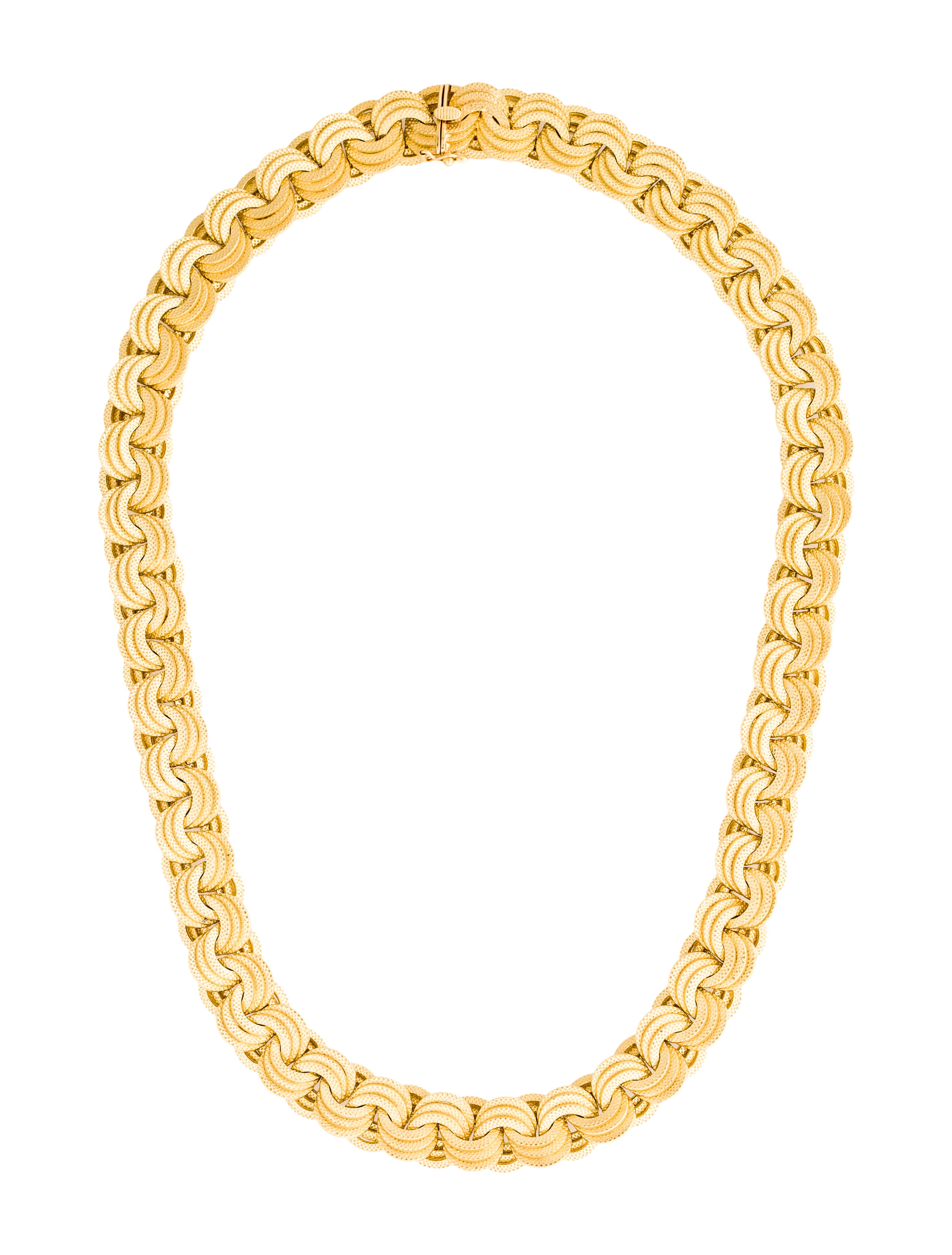 18K Textured Link Necklace Necklaces NECKL26626 The RealReal