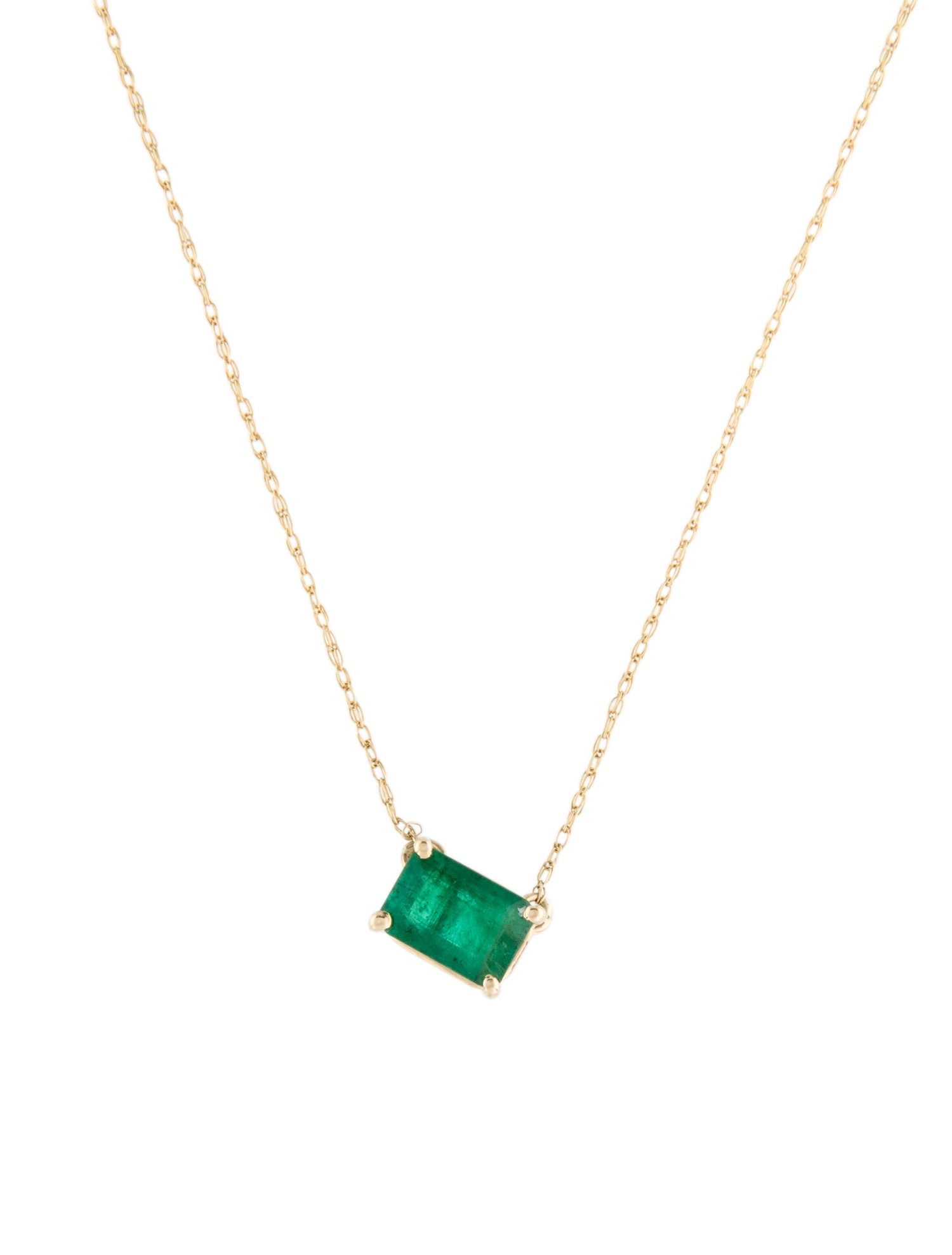 Necklace 14K Emerald Pendant