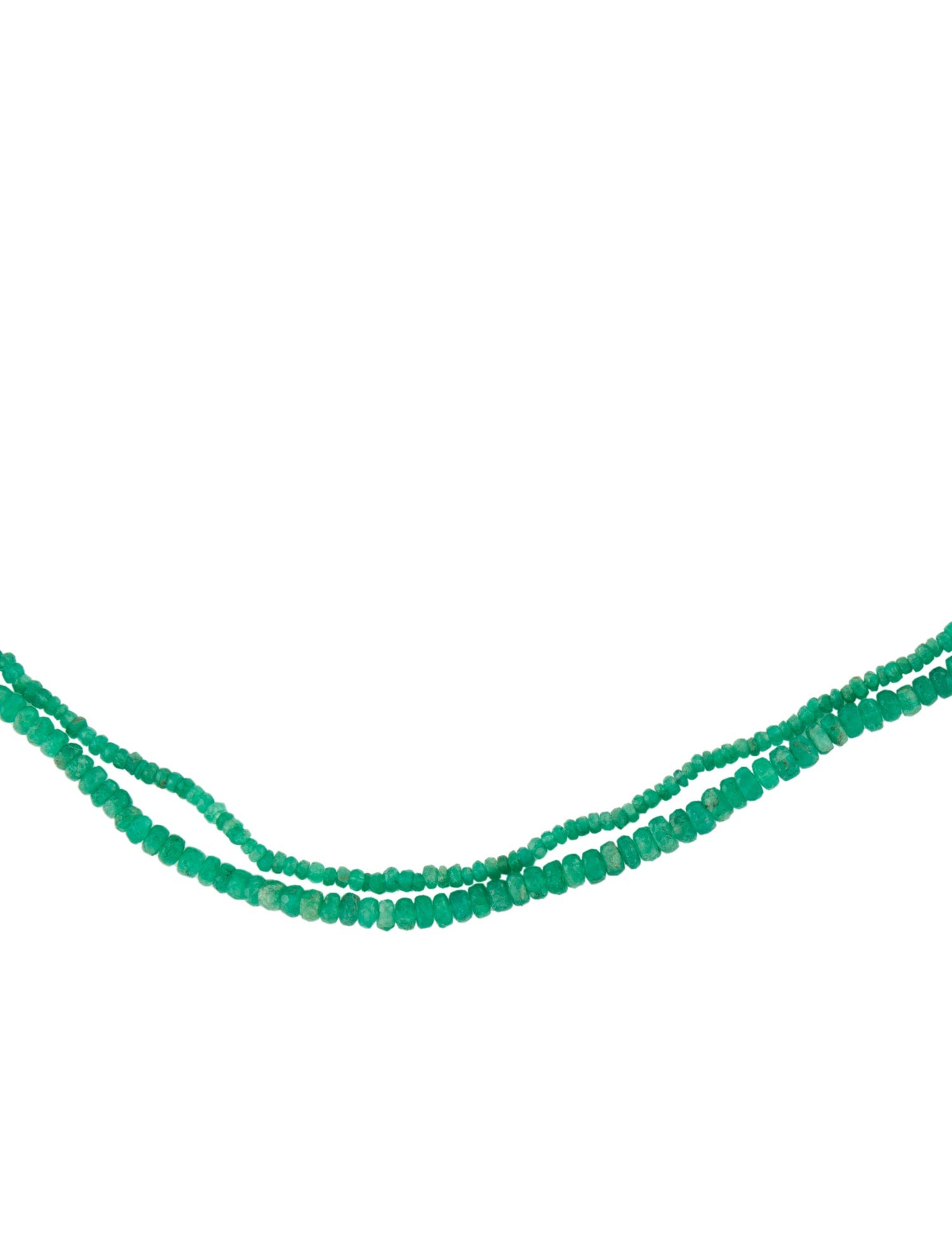 Necklace 14K Emerald Double Strand Bead Necklace