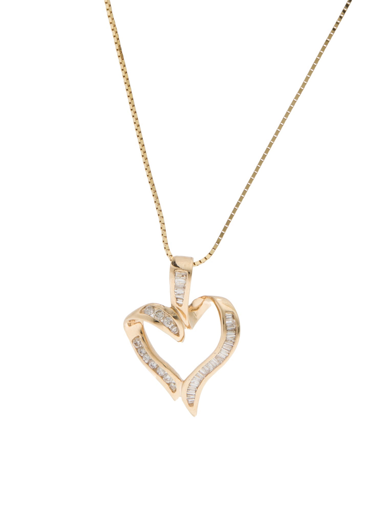 Necklace 14K Diamond Heart Pendant Necklace