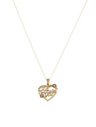 Necklace 14K "I Love You" Heart Pendant Necklace