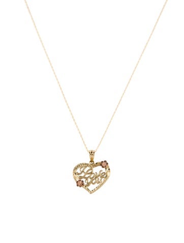 Necklace Pendant 14K "I Love You" Heart