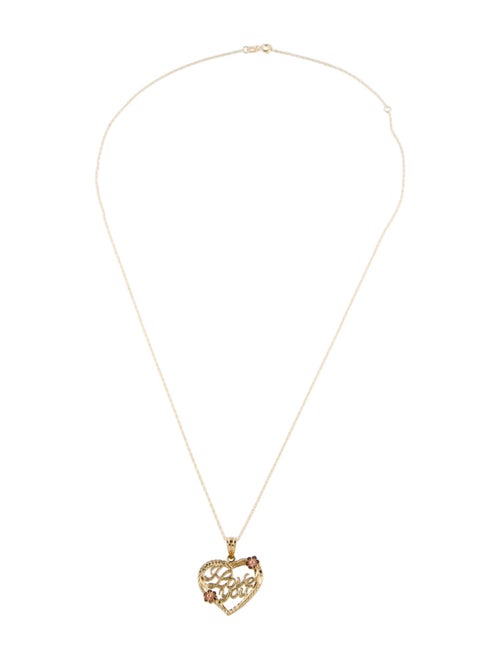 Necklace 14K "I Love You" Heart Pendant Necklace
