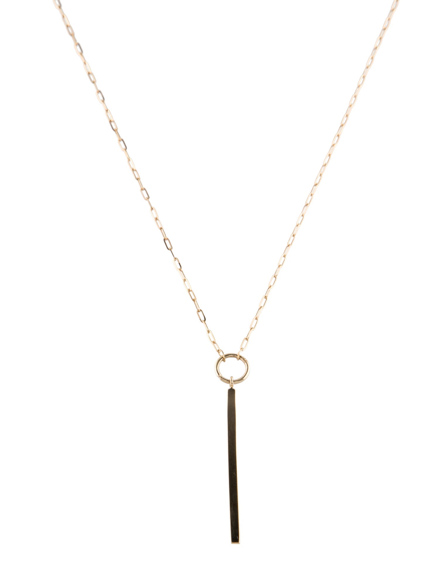 Necklace 14K Rectangle Pendant Necklace
