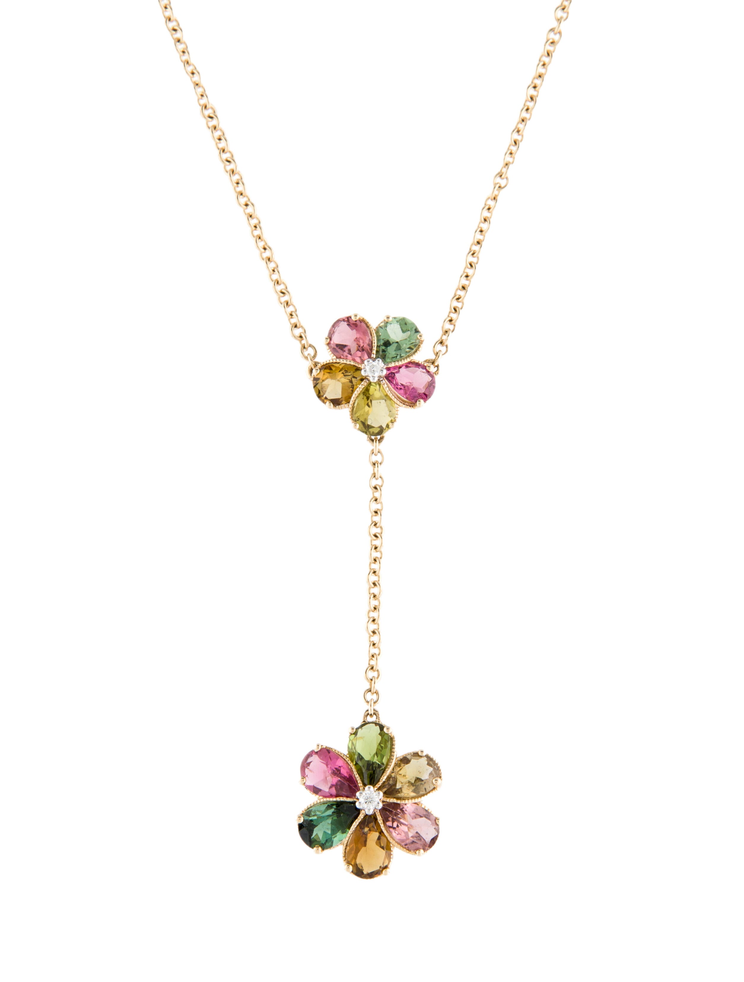 Necklace 14K 6.28ctw Tourmaline & Diamond Pendant