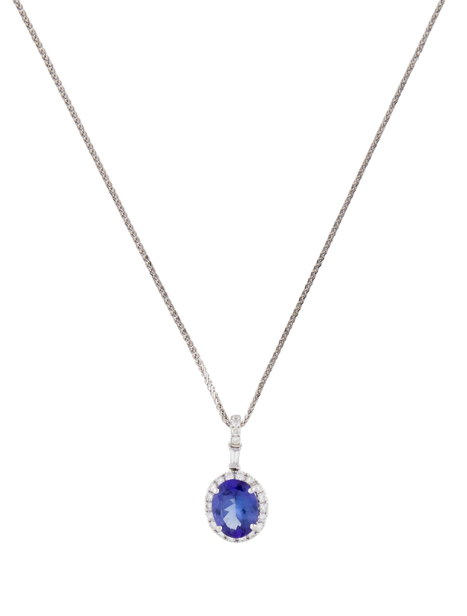 Necklace 2.03ct Tanzanite & Diamond Pendant Necklace
