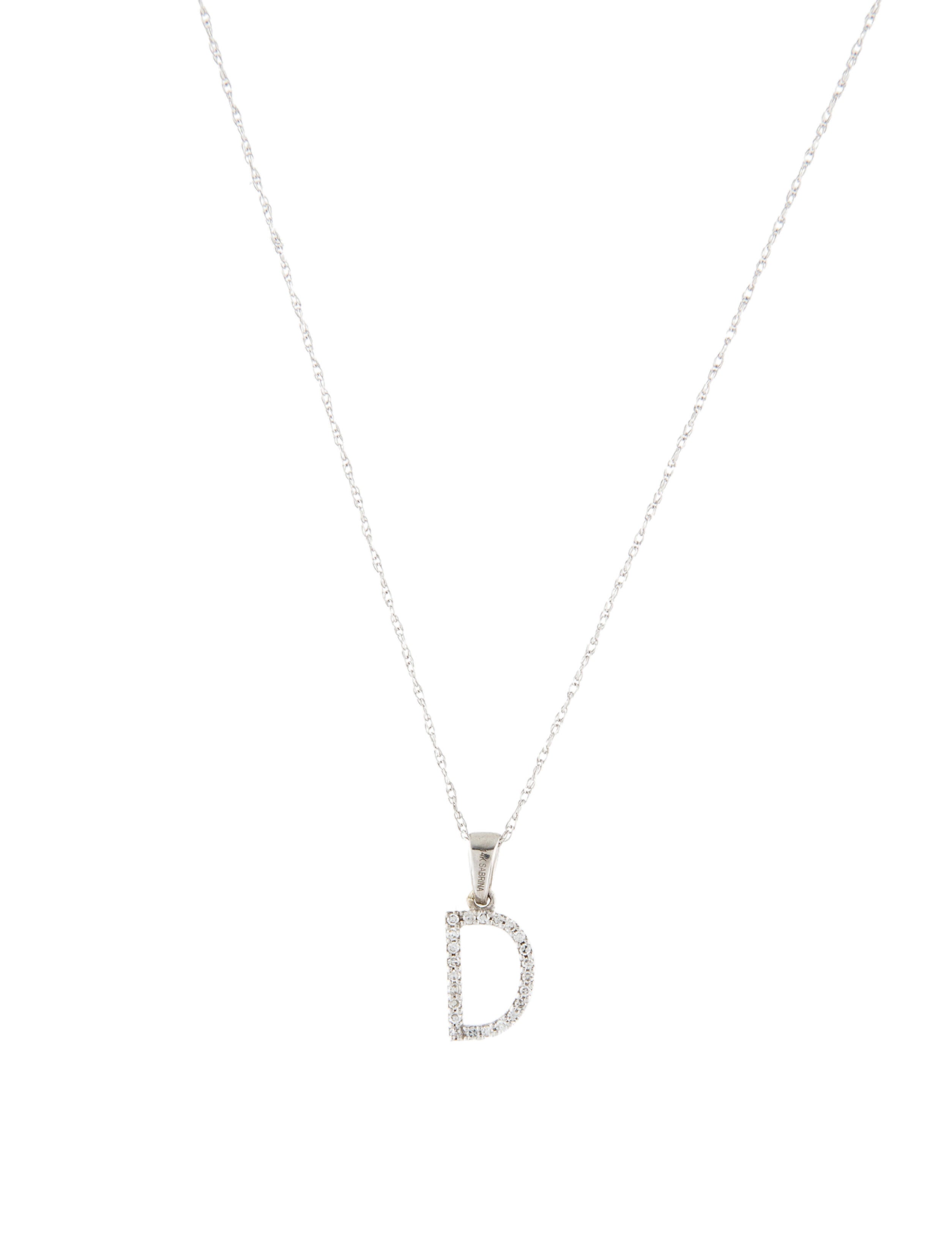 Necklace 14K Diamond 'D' Pendant Necklace