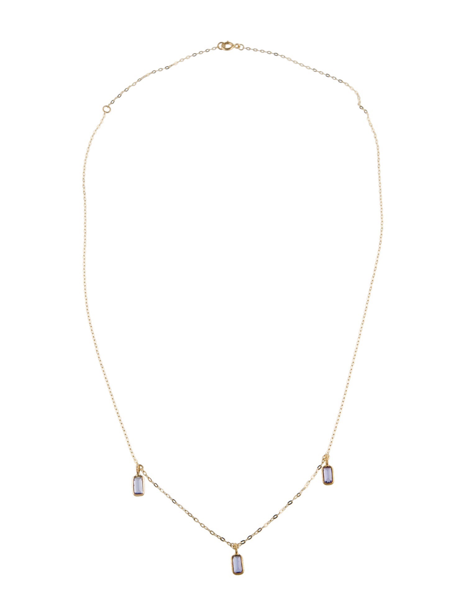 Necklace 18K Tanzanite Station Necklace