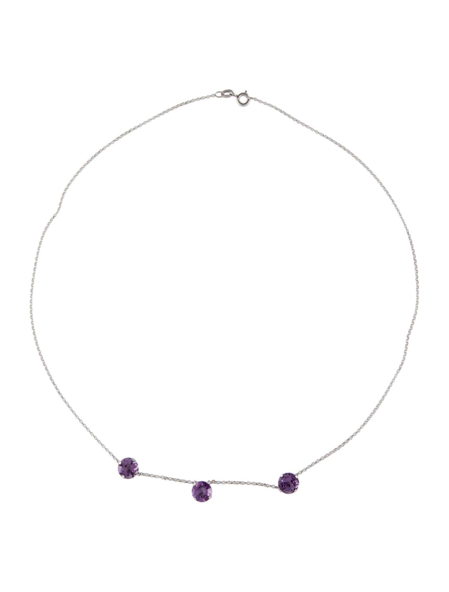 Necklace 14K Amethyst Station Necklace