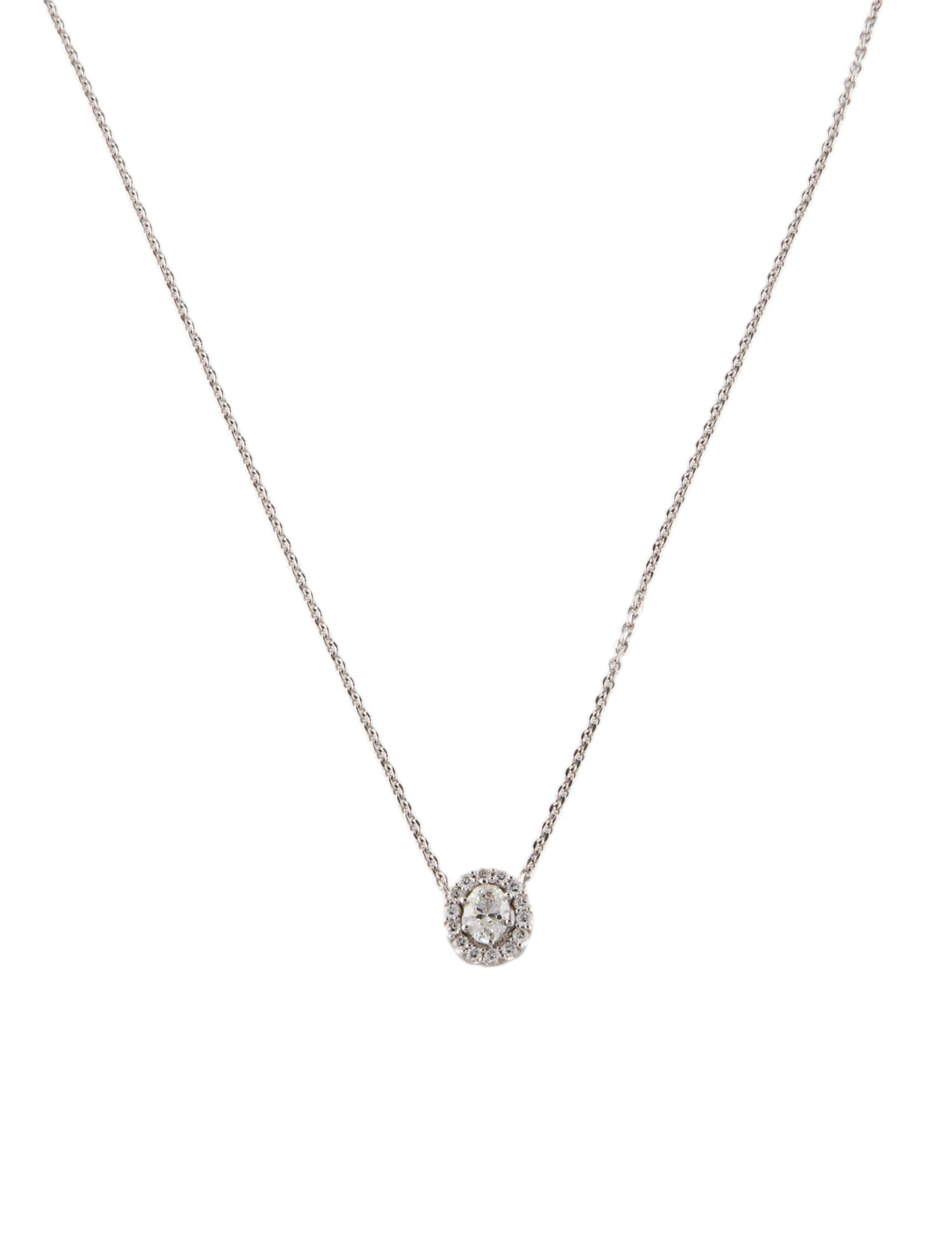 Necklace 14K Diamond Halo Pendant Necklace