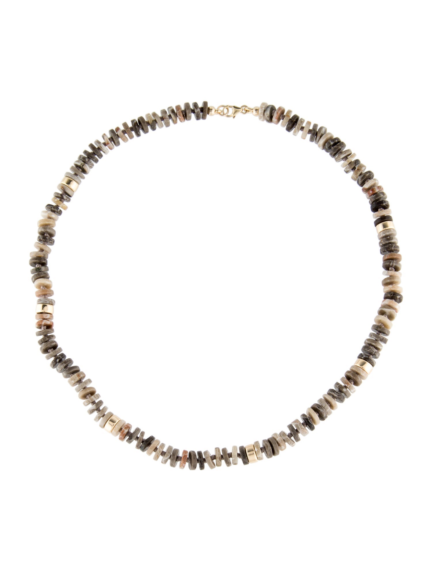 Necklace 14K Fossil Coral Bead Strand Necklace