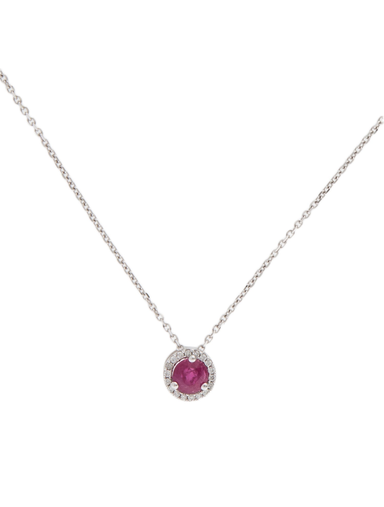 Necklace 14K Ruby & Diamond Pendant