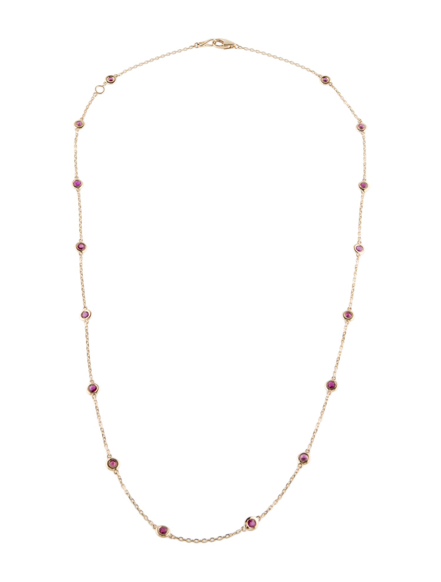 Necklace 14K 1.44ctw Ruby Station