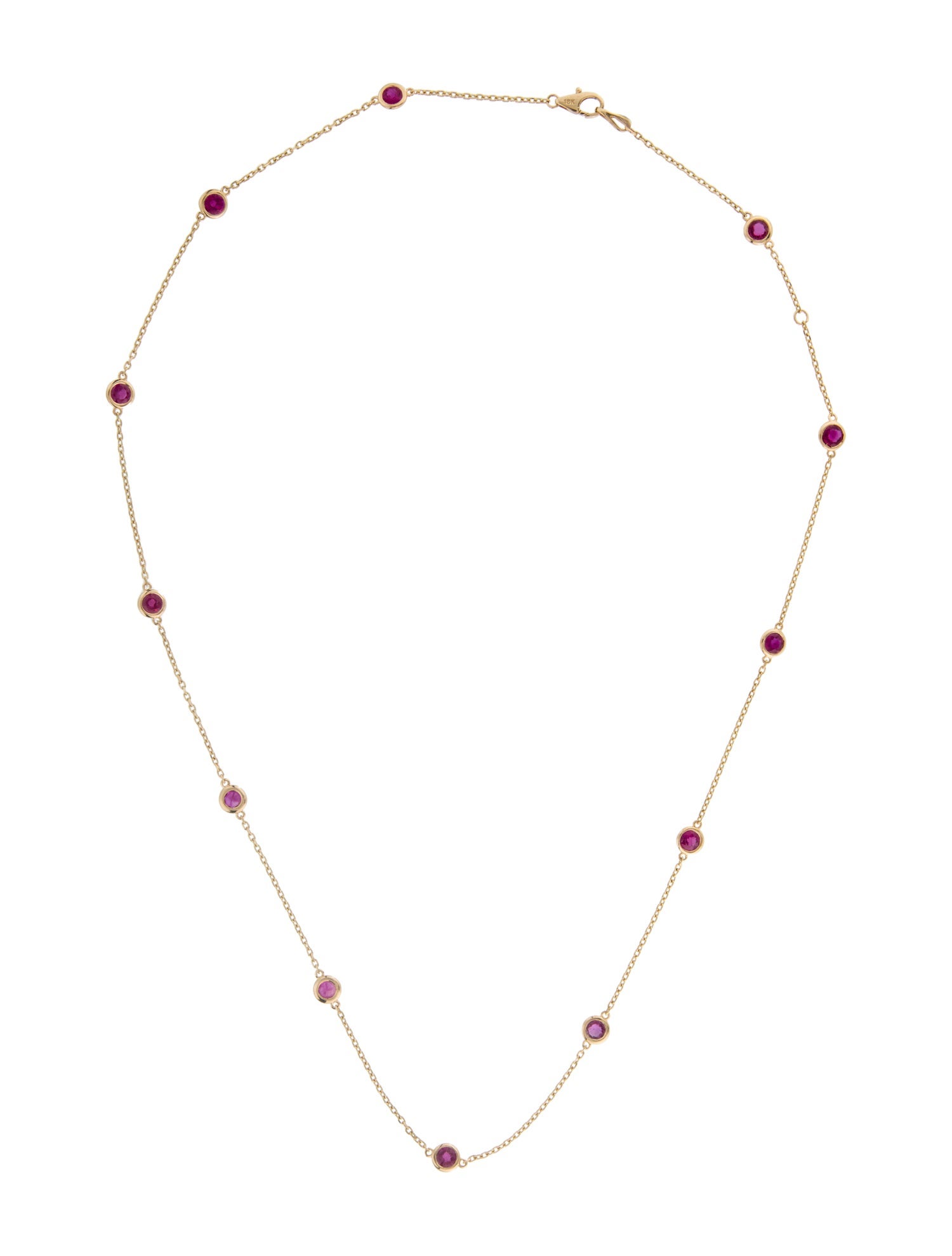 Necklace 18K Ruby Station Chain