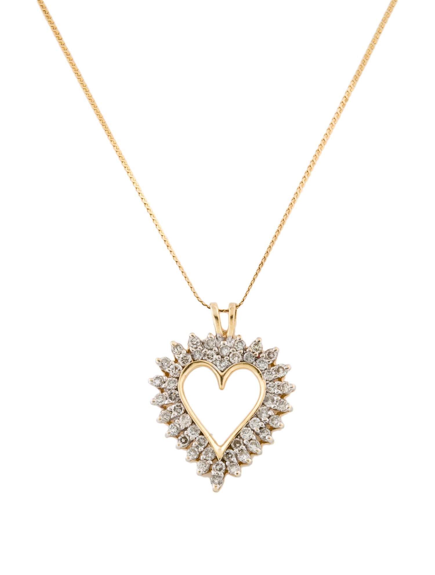 Necklace 14K 1.68ctw Diamond Heart Pendant Necklace