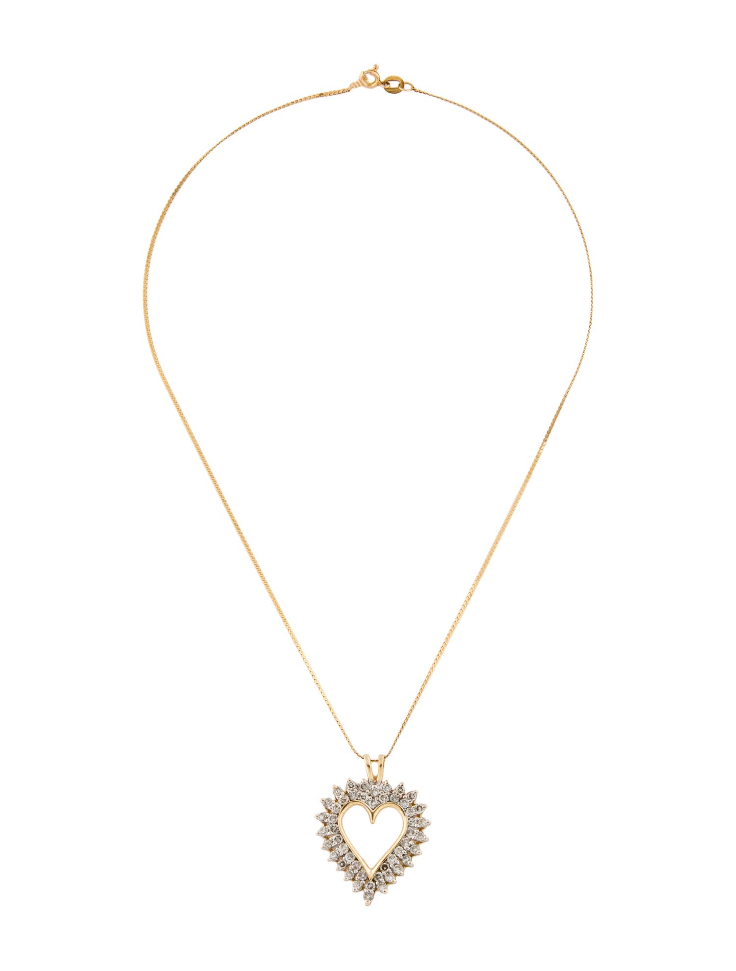 Necklace 14K 1.68ctw Diamond Heart Pendant Necklace