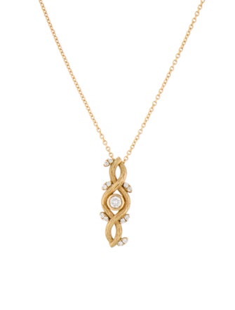 Necklace Socheec 18K Diamond Branch Pendant