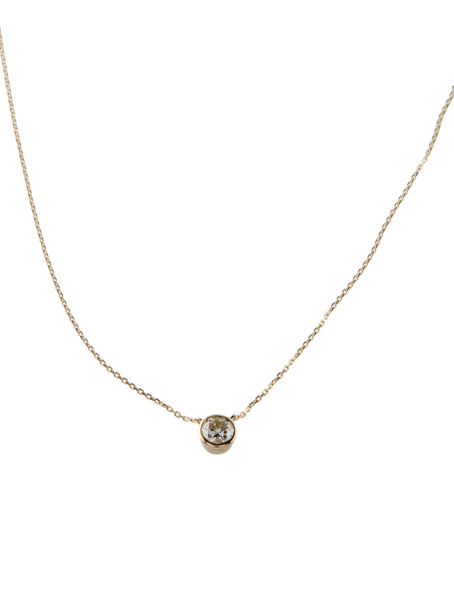 Necklace 14K Diamond Solitaire Pendant Necklace