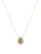 Necklace 14K Peridot, Diamond & Enamel Pendant Necklace