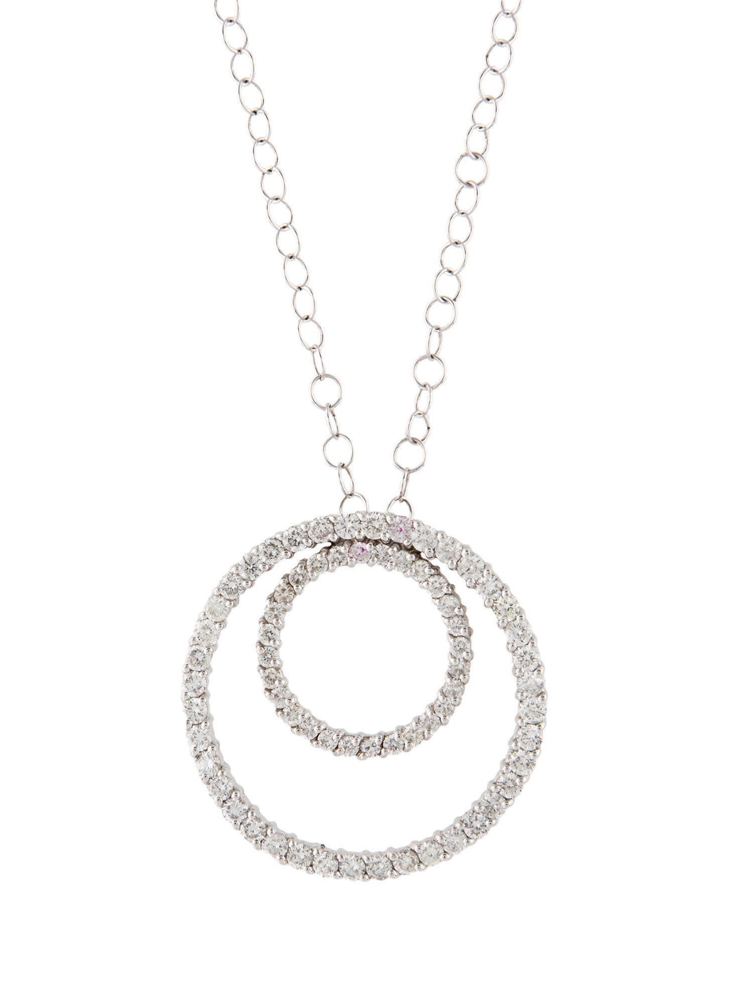 Necklace 14K 3.58ctw Diamond Disc Pendant Necklace