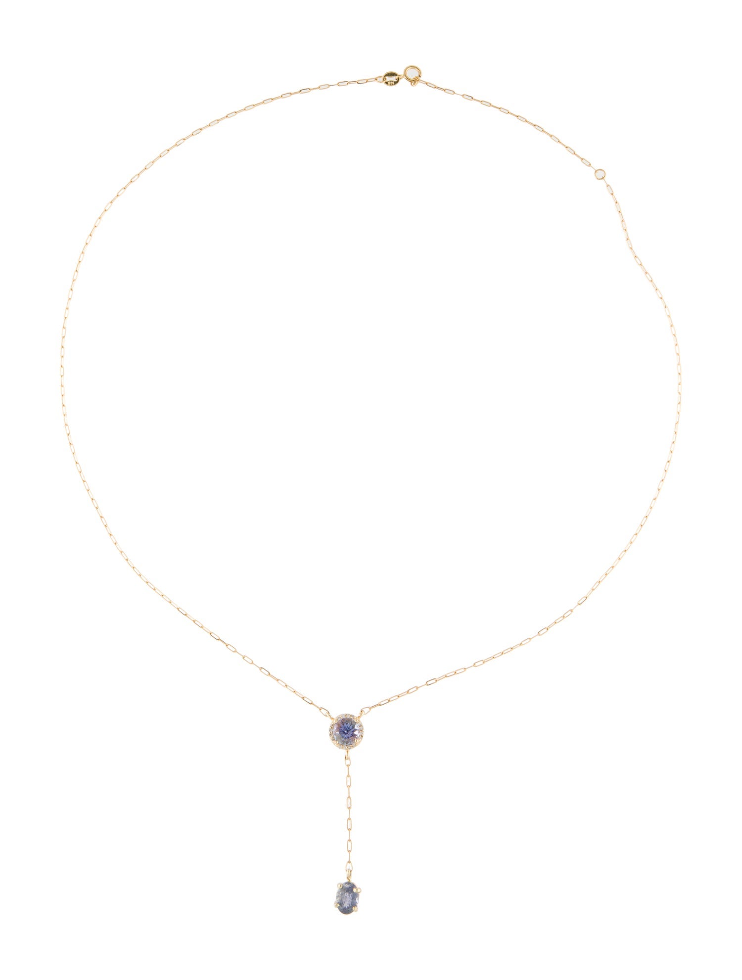 Necklace 14K Tanzanite & Diamond Lavalier
