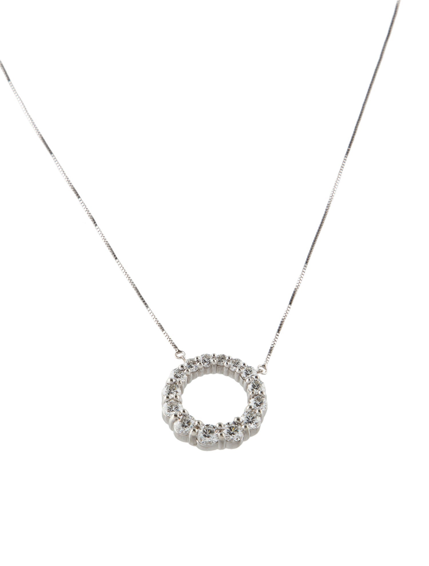 Necklace 18K 1.46ctw Diamond Circular Pendant