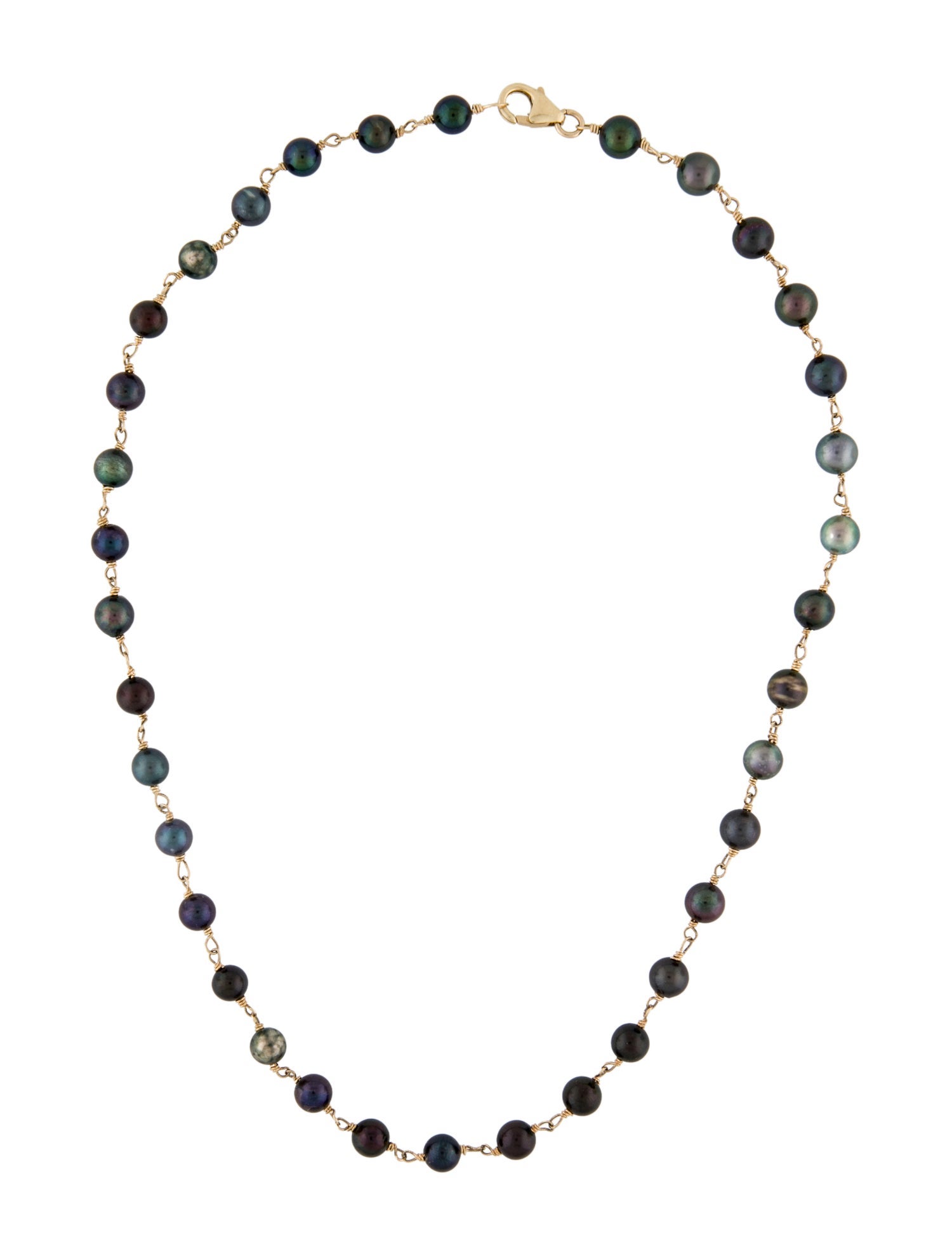 Necklace 14K Pearl Bead Strand Collar