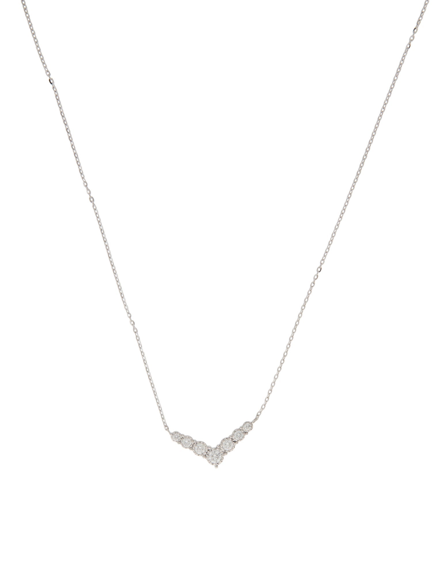Necklace 14K Diamond 'V' Pendant