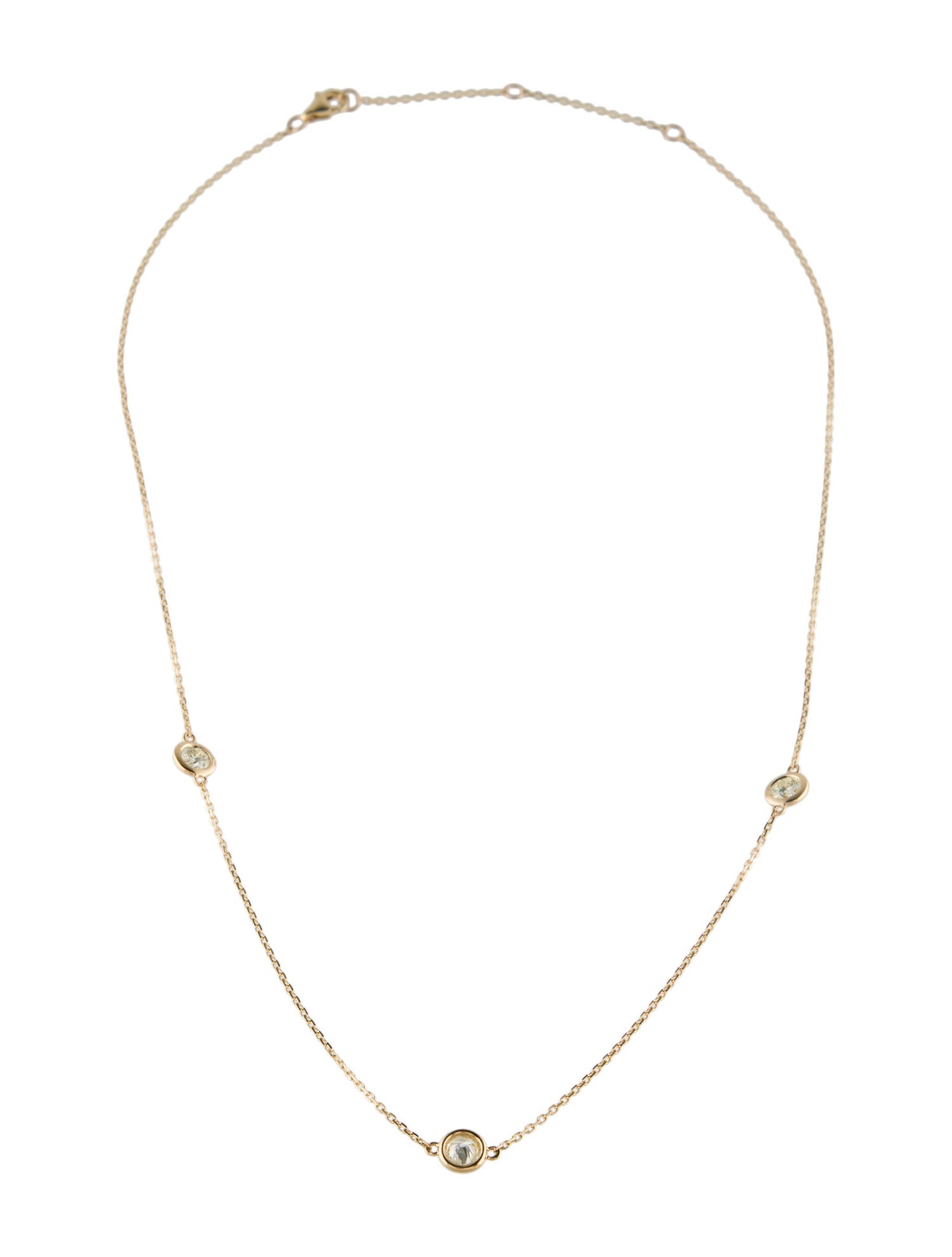 Necklace 14K 1.00ctw Diamond Station Necklace