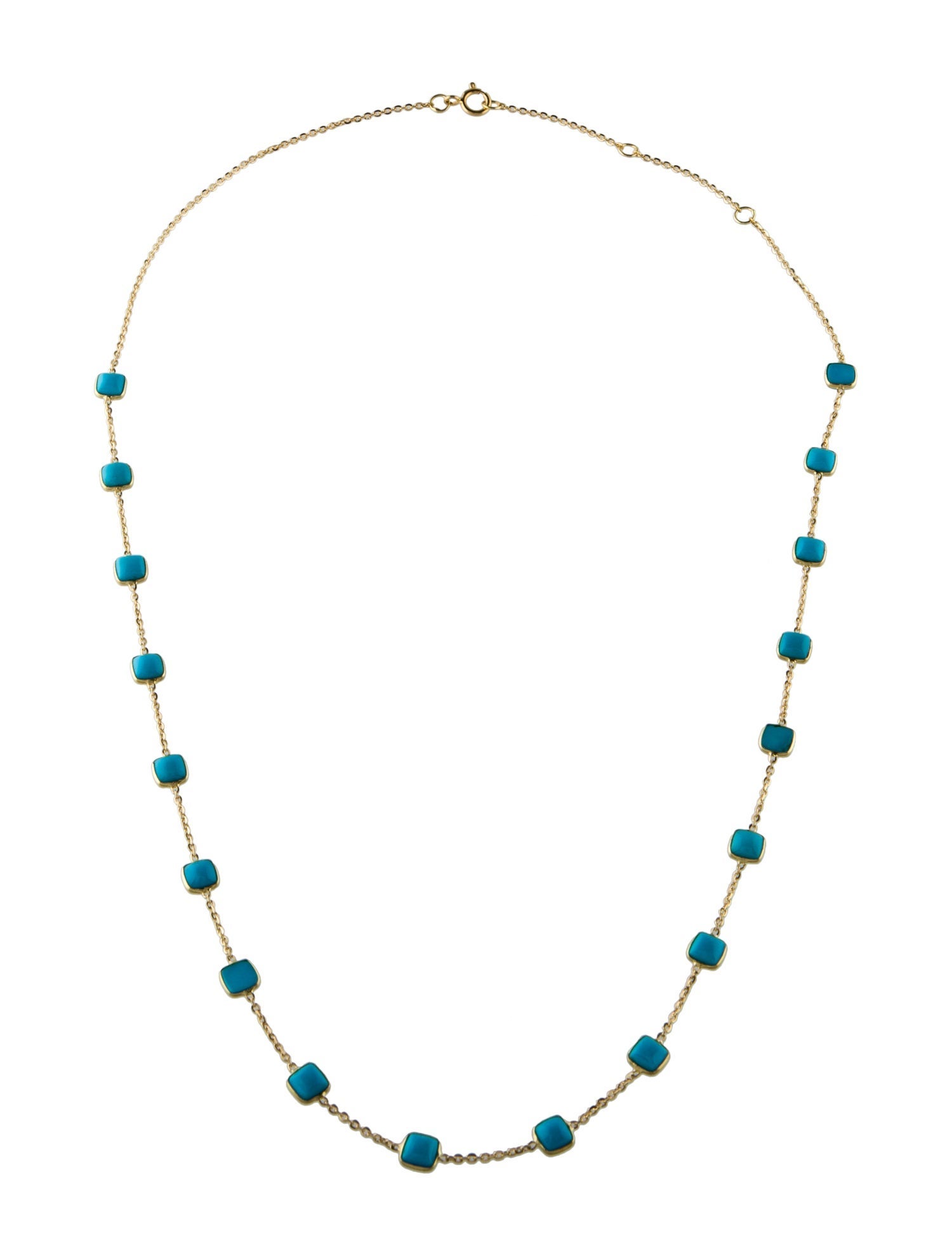 Necklace 18K Turquoise Station