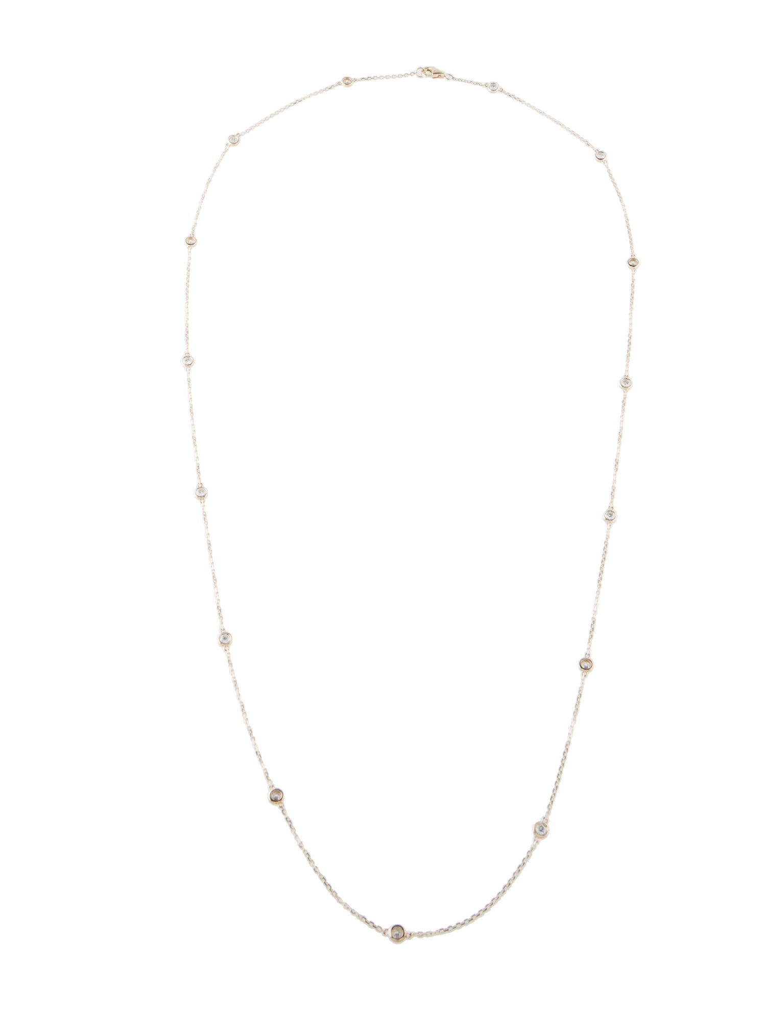 Necklace 14K 1.01ctw Diamond Station Chain Necklace