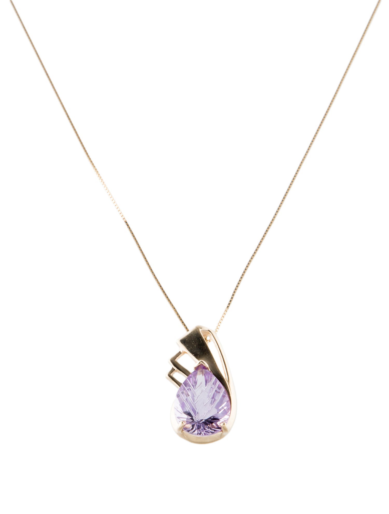 Necklace 14K Amethyst Pendant Necklace