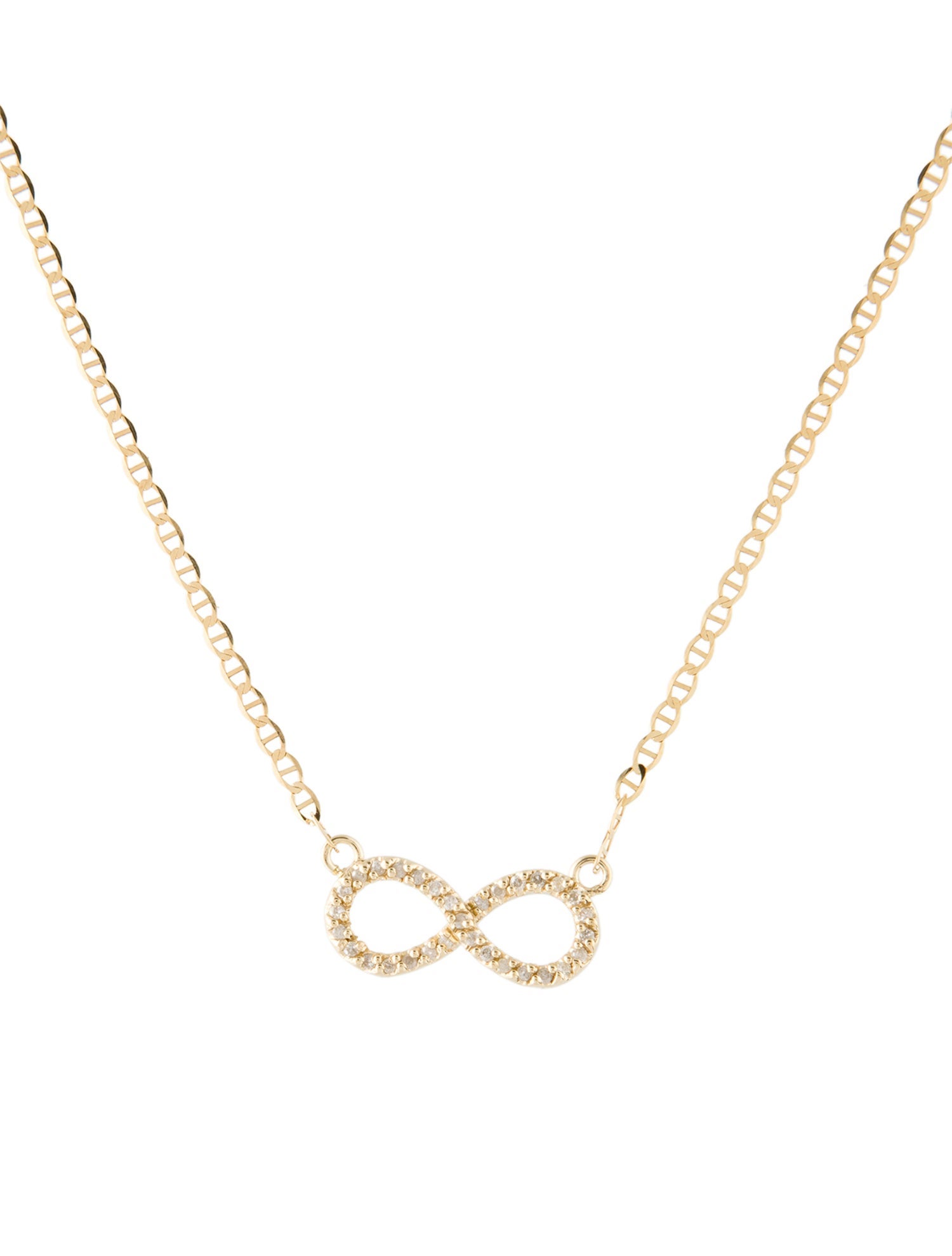Necklace 14K Infinity Diamond Pendant Necklace