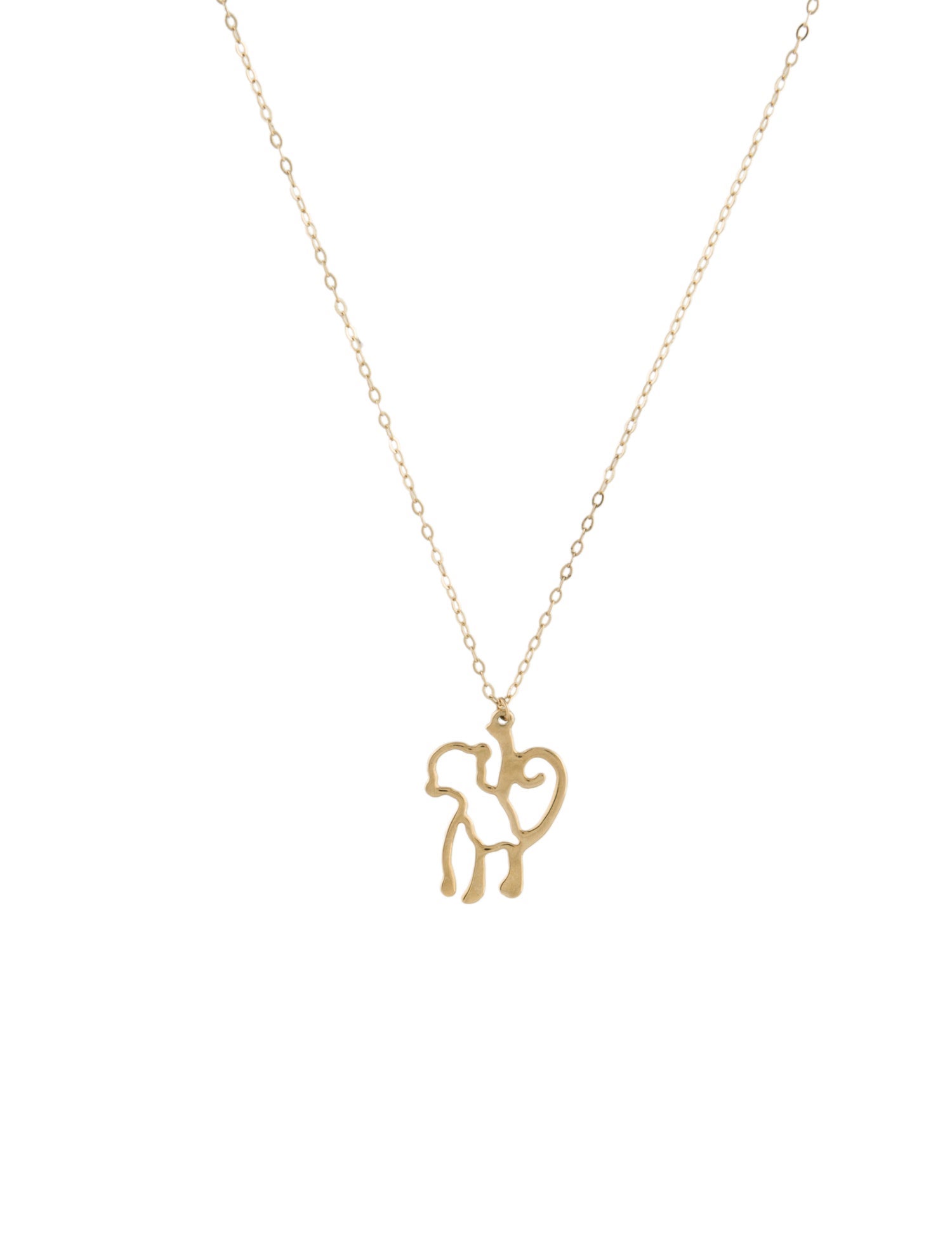 Necklace 14K Monkey Pendant Necklace