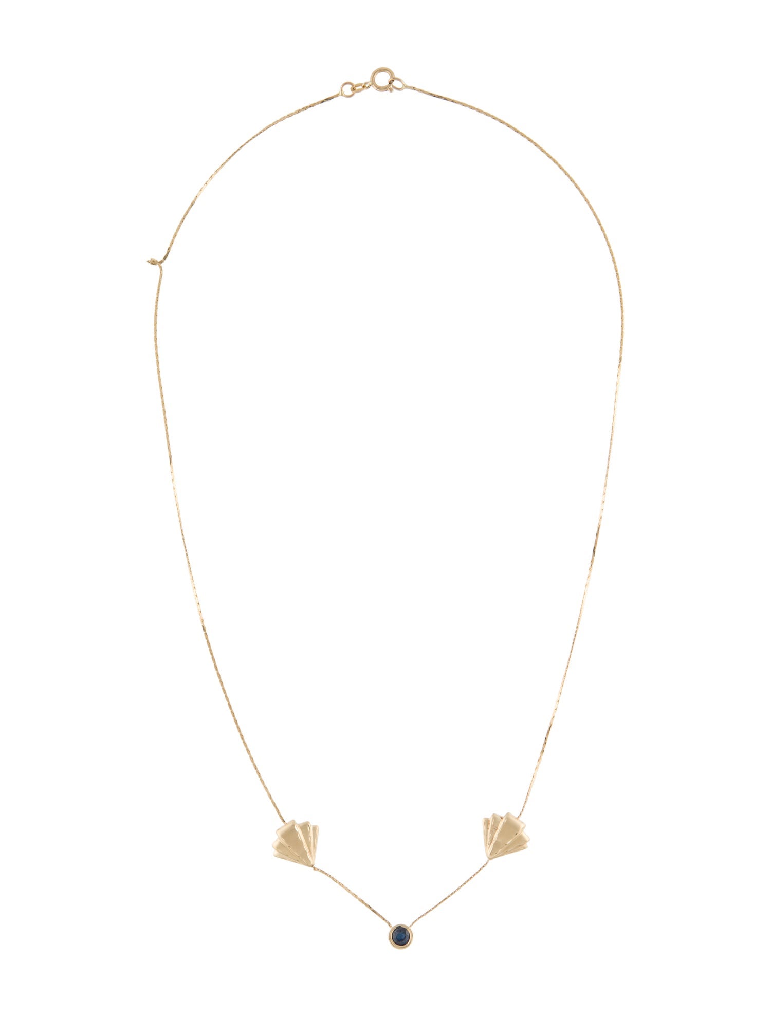 Necklace 14K Sapphire Fan Station Necklace