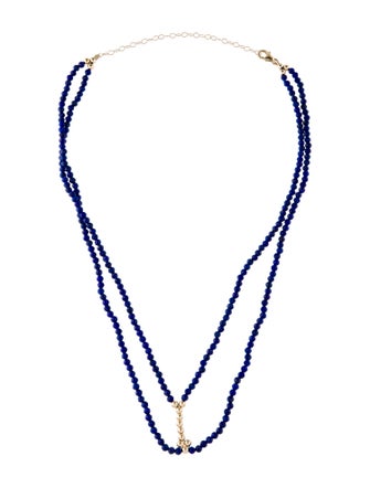 Necklace 14K Lapis Lazuli Bead Double Strand Necklace