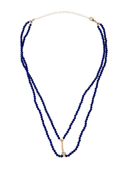 Necklace 14K Lapis Lazuli Bead Double Strand Necklace
