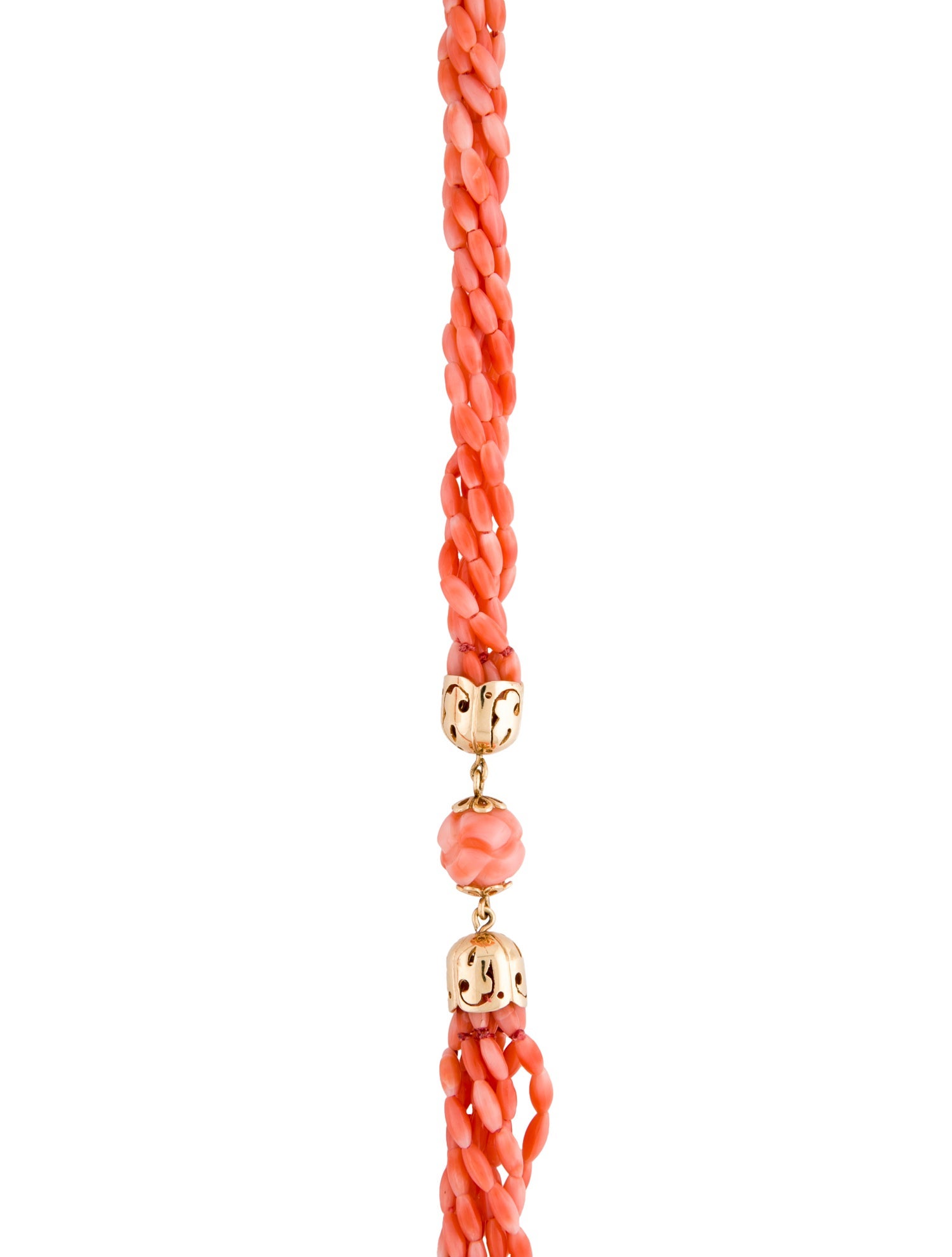 Necklace 14K Coral Multistrand