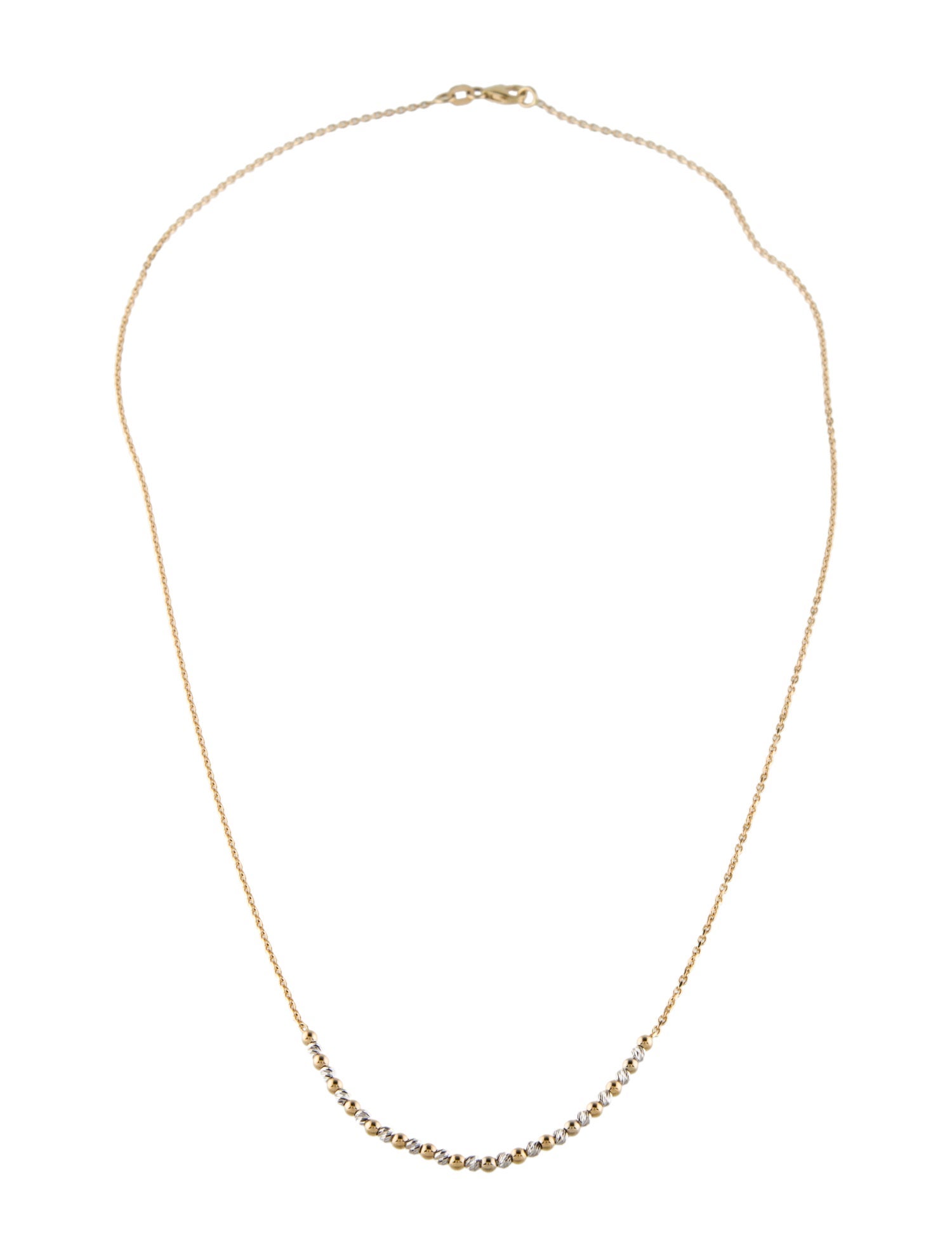 Necklace 14K Two-tone Diamond-cut Beaded