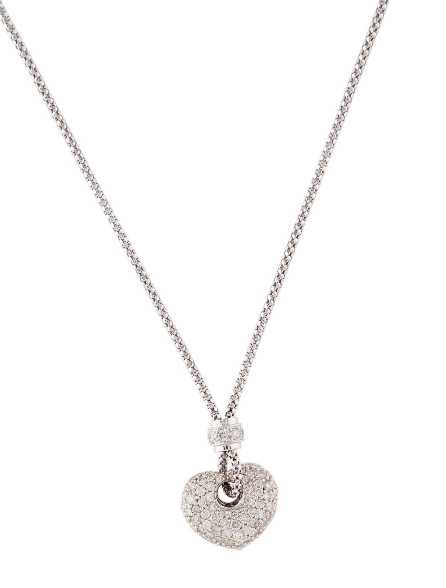 Necklace 18K 1.41ctw Diamond Heart Pendant Necklace