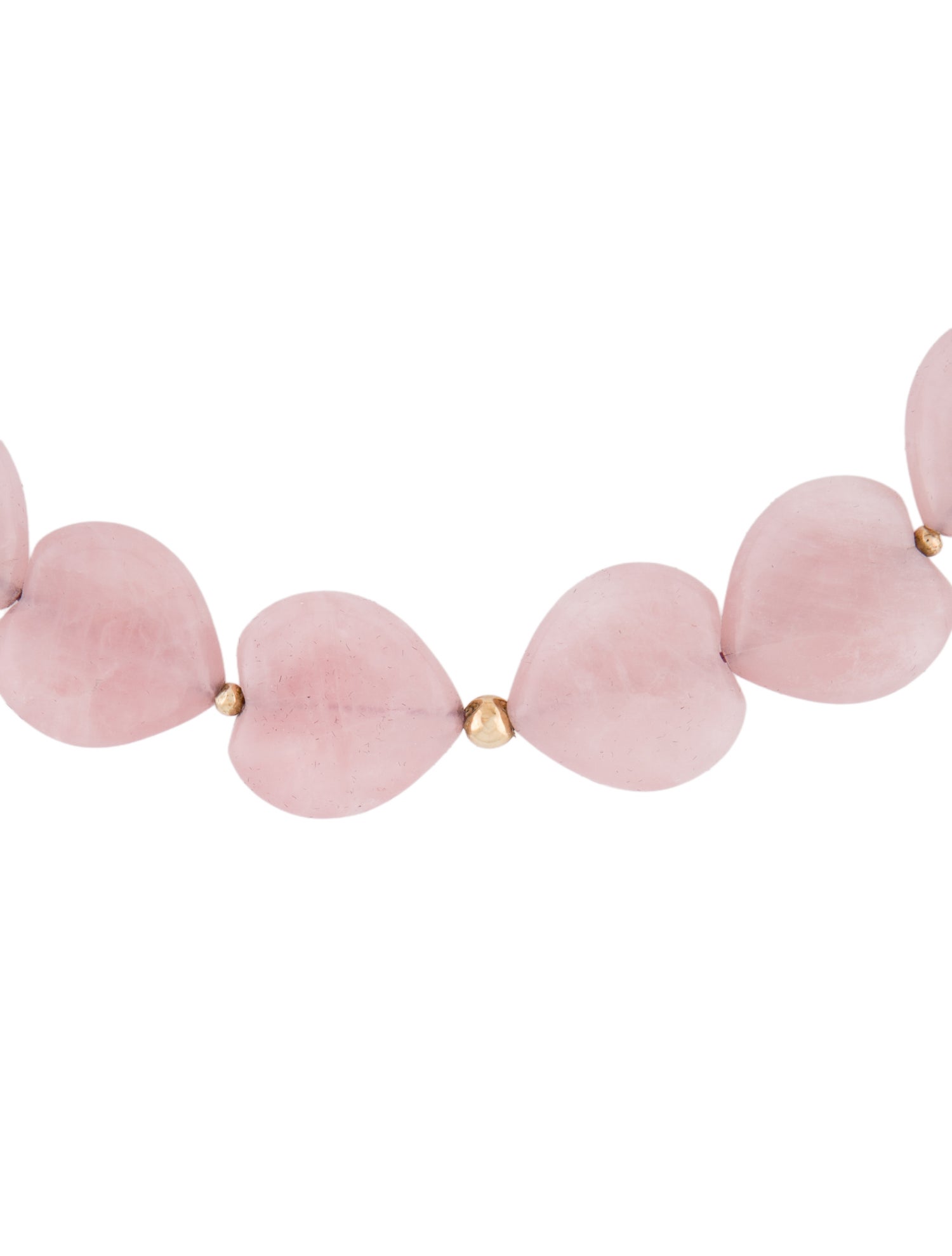 Necklace 14K Rose Quartz Heart Beaded Necklace