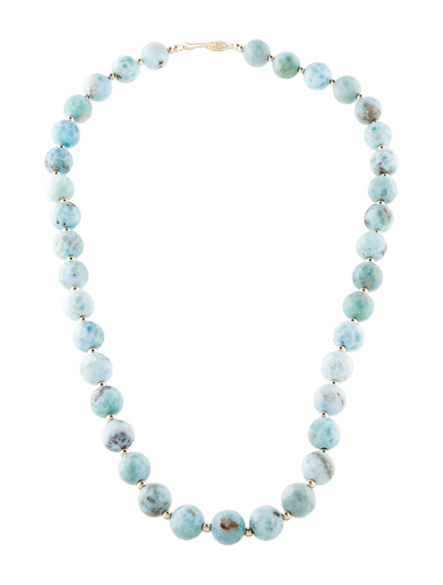 Necklace 14K Pectolite Beaded Chain