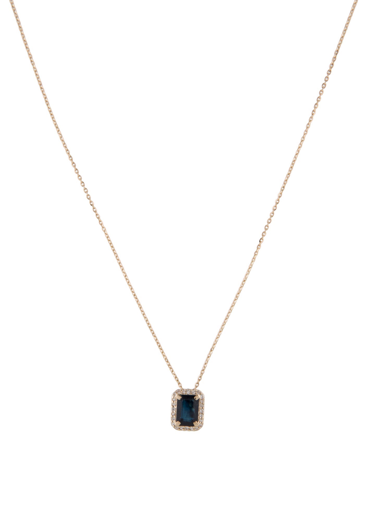 Necklace 14K 1.35ctw Sapphire Pendant Necklace